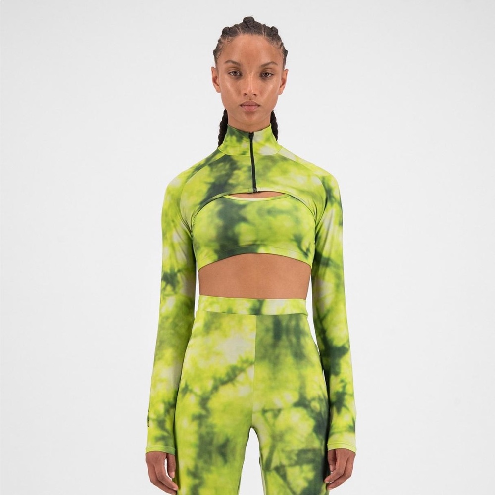 Daily Paper Golero Green Tie Dye Crop Top Set